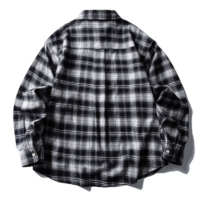 Check Casual Silhouette Long Sleeve Shirt N1000