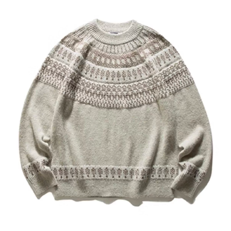 Nordic Pattern Round Sweater N1002