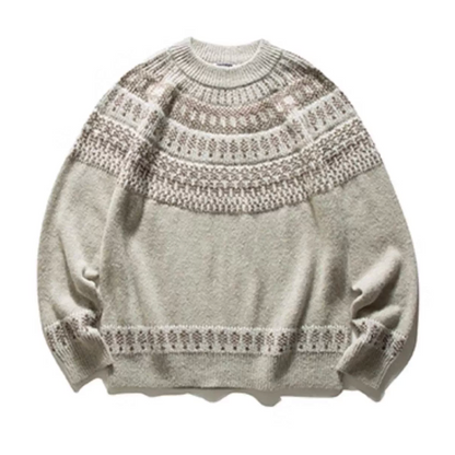 Nordic Pattern Round Sweater N1002