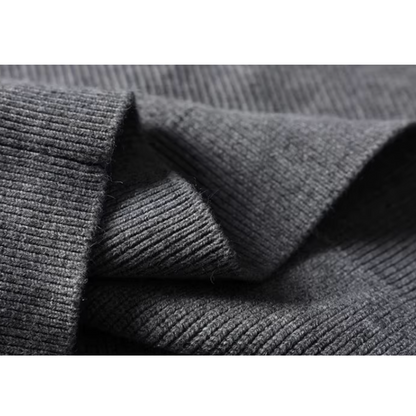 Relaxed Silhouette Henley Neck Long Sleeve sweater N1024