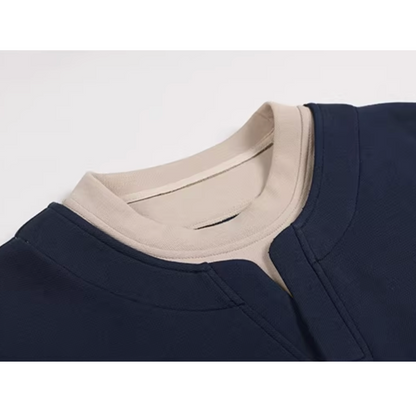 Key Neck Design Wide Silhouette Long Sleeve N1056