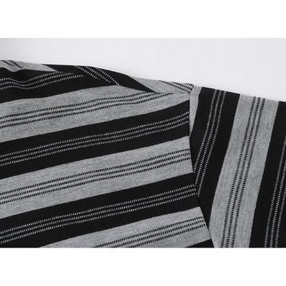 Gray Border Relaxed Half Sleeve Tee N1078