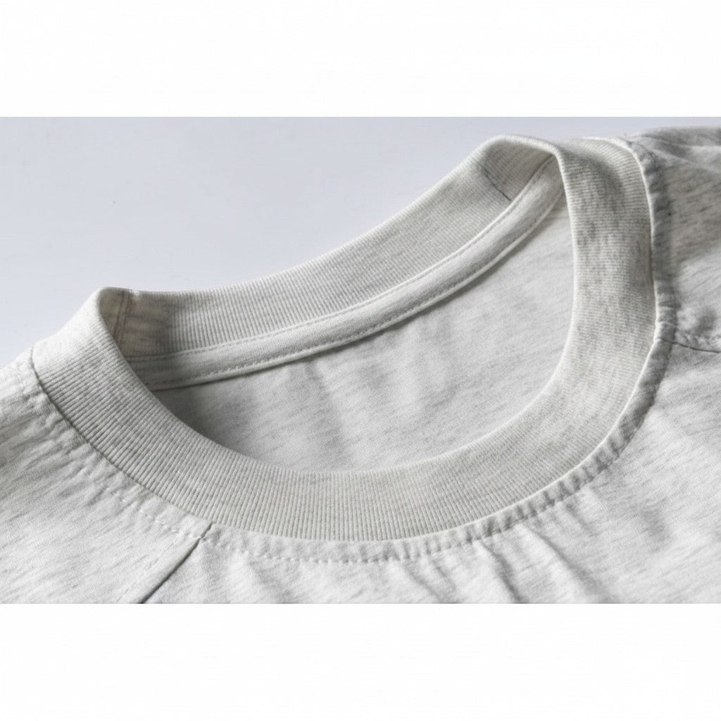 Wave Stitch Crew Neck Short Sleeve T-Shirt N1087