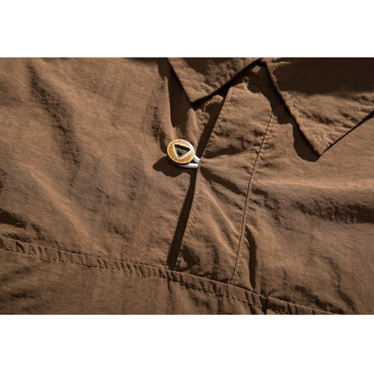Oversized Flap Pocket Half Sleeve Shirt N1091