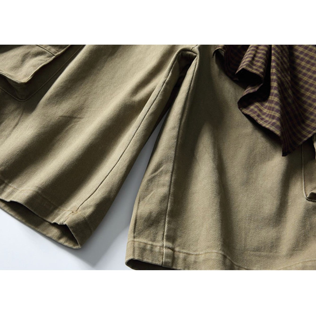 Multi Pocket Relaxed Cargo Half Pants N1089