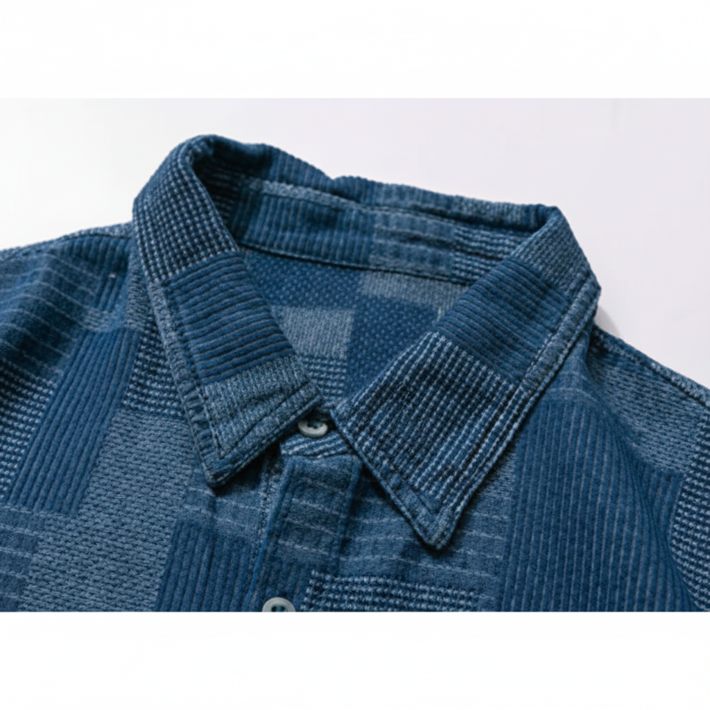 Geometric Check Short Sleeve Shirt N1096