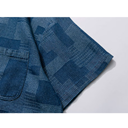 Geometric Check Short Sleeve Shirt N1096