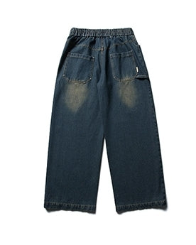 Vintage Wash Wide Denim Pants N0677