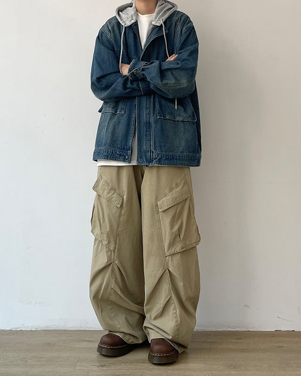 Asymmetric Wrinkle Wide Pants N0613