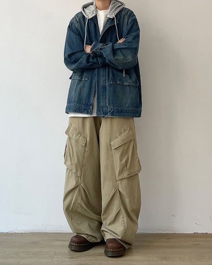 Asymmetric Wrinkle Wide Pants N0613