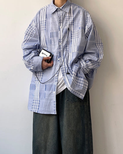 Stripe Block Design Shirt N0680