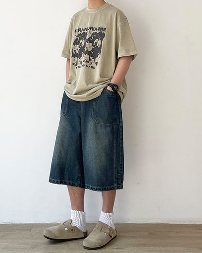 Faded Color Art Short Sleeve Tee N0762