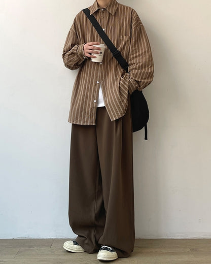 Classic Stripe Loose Shirt N0668