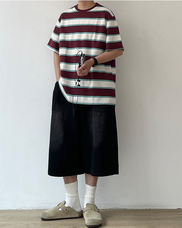 Retro Line Wide Silhouette Short Sleeve T-shirt N0738