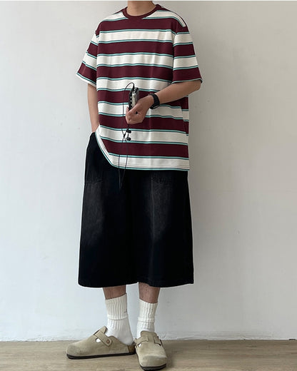 Retro Line Wide Silhouette Short Sleeve T-shirt N0738