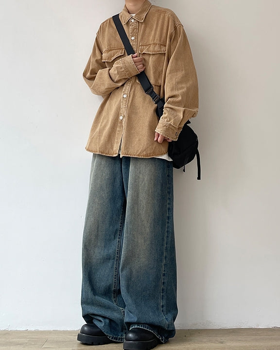 Retro Wide-Leg Unisex Jeans N0604