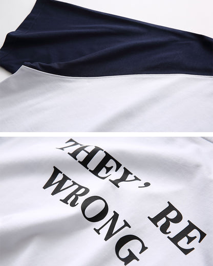 Simple Design Two Tone Short Sleeve T-Shirt N0777