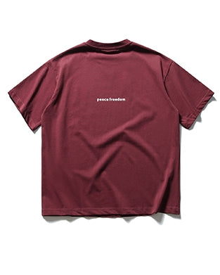 Casual Burgundy Short Sleeve Tee N0771