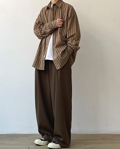 Classic Stripe Loose Shirt N0668