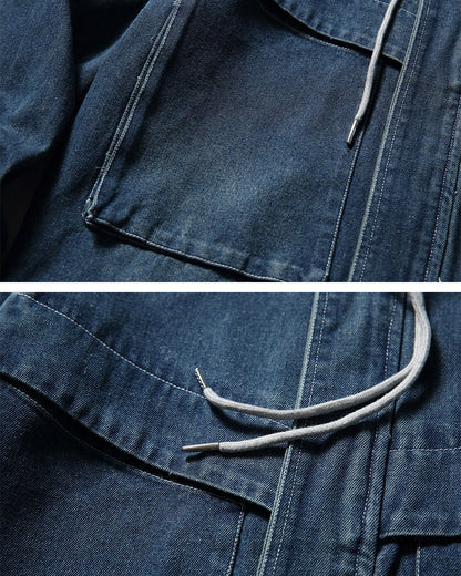 Sweat Hoodie Denim Jacket N0615