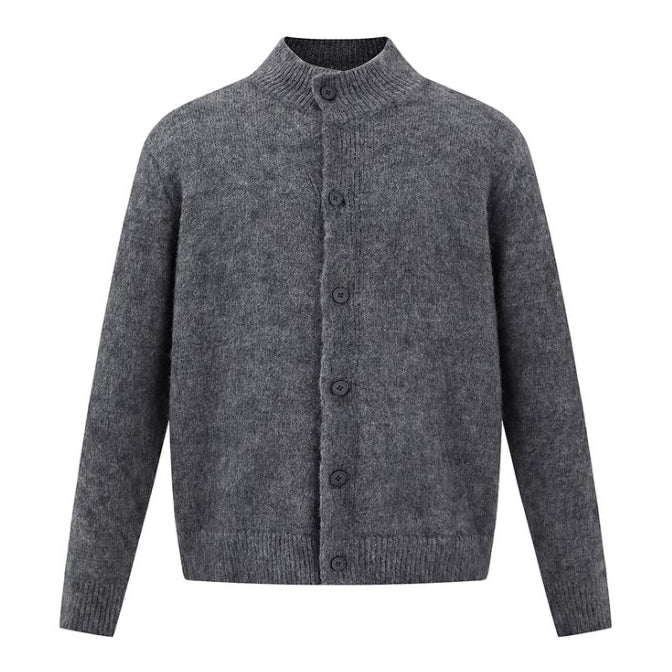 No-Collar Knit Button Cardigan N0981