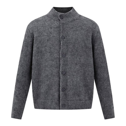 No-Collar Knit Button Cardigan N0981