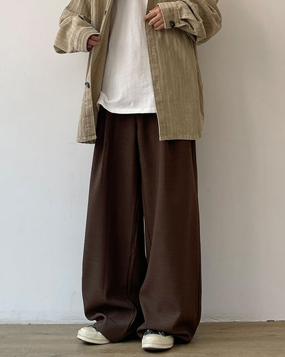 Relaxed Fit Straight Line Wide Pants N0635