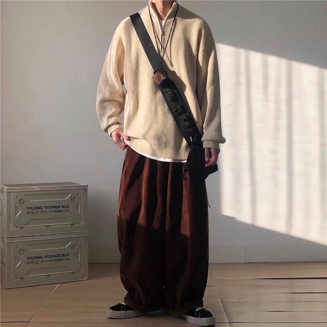 Half-height Zipper Collar Sweater N0455