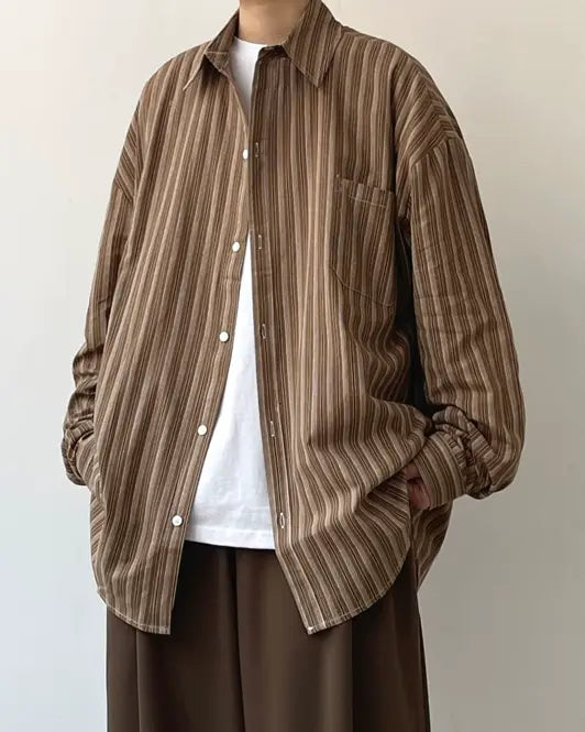 Classic Stripe Loose Shirt N0668