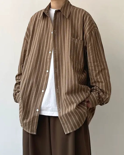 Classic Stripe Loose Shirt N0668