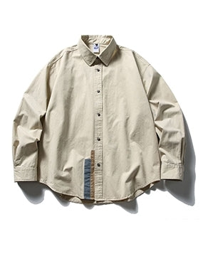 Retro Splice Long-Sleeve Casual Shirt N0630