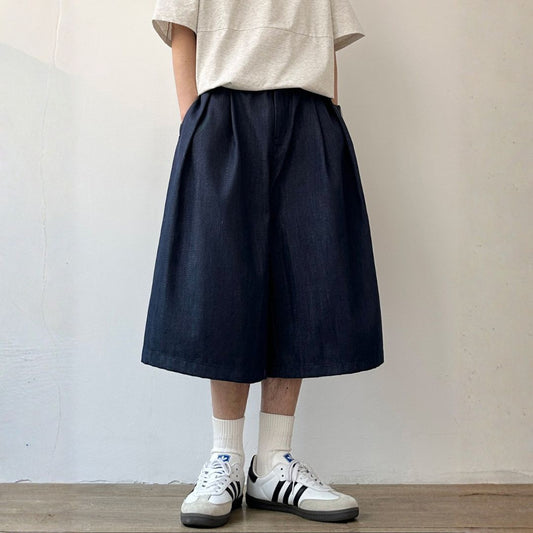 Wide Silhouette Tuck Short Pants N1088