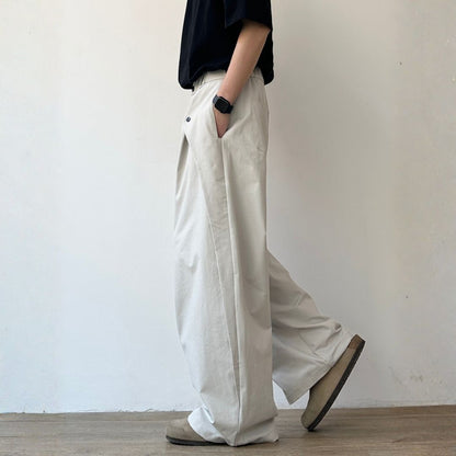 Balloon Silhouette Tuck Design Wide Pants N1065