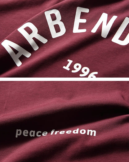 Casual Burgundy Short Sleeve Tee N0771