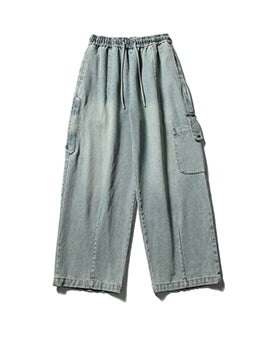 Wide Silhouette Denim Cargo Loose Pants N0628