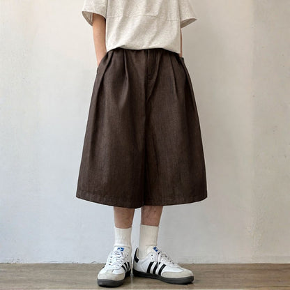 Wide Silhouette Tuck Short Pants N1088