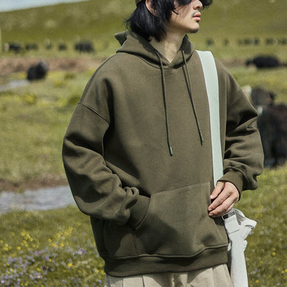 Army Green Loose Casual Hoodie N0215