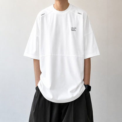 Wave Stitch Crew Neck Short Sleeve T-Shirt N1087