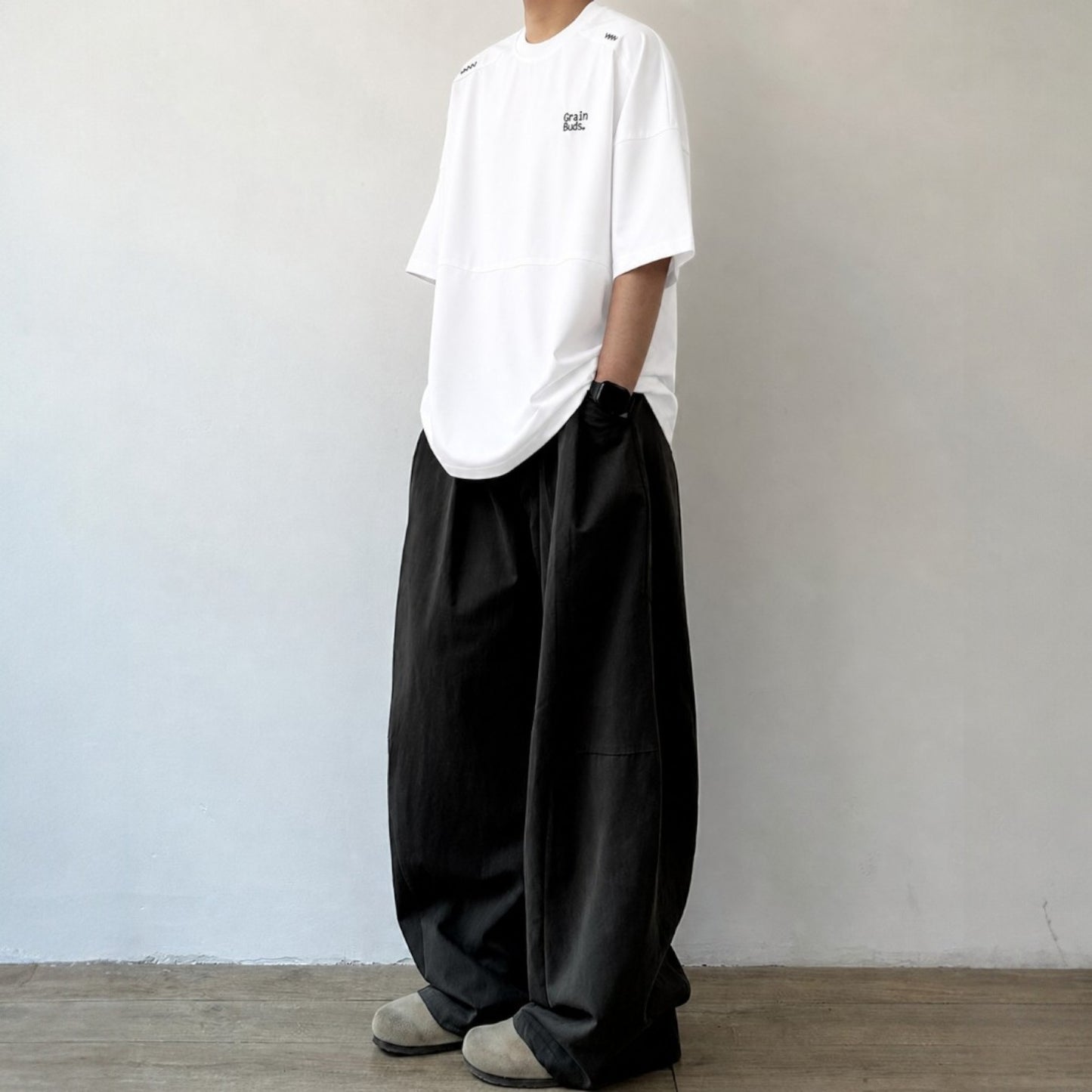 Wave Stitch Crew Neck Short Sleeve T-Shirt N1087