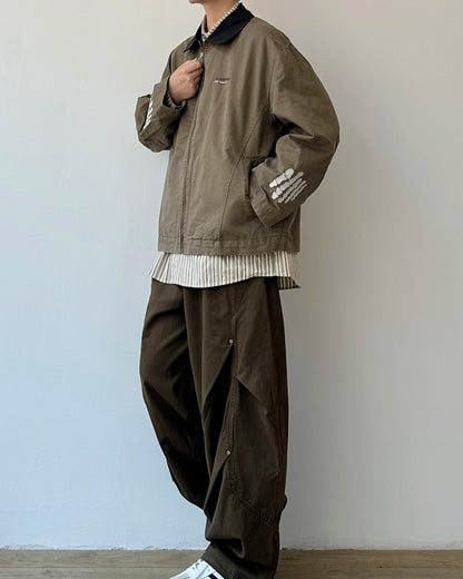 Two Tone Color Work Jacket N0932