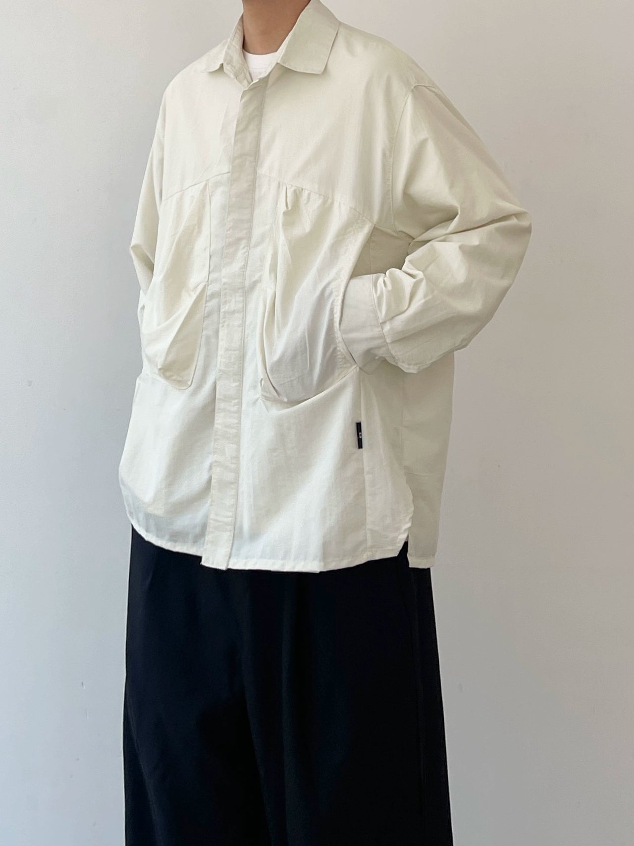 Minimal Pocket Detail Long Sleeve Shirt N0648