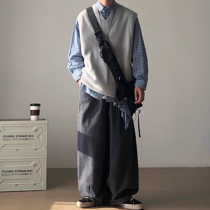 Classic Style Layered Knit Vest N1001