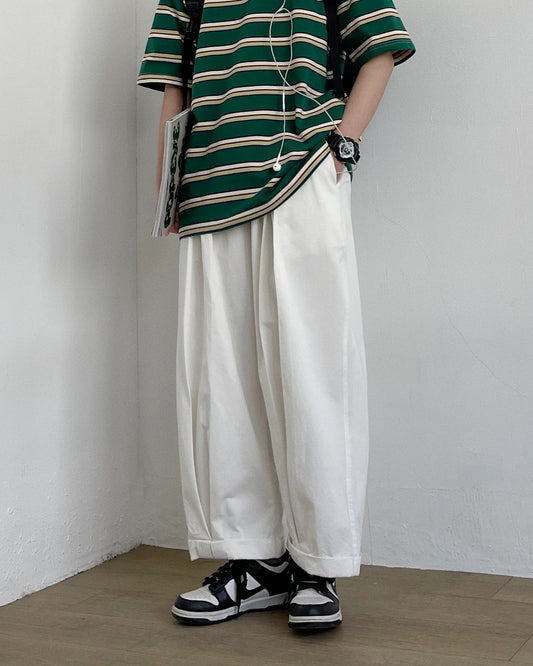 Wide Silhouette Pleats Pants N0713