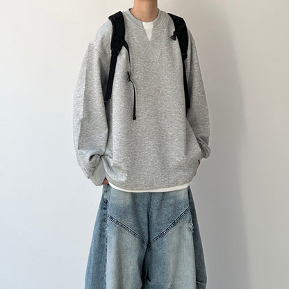 Simple Design Sweat Tops N1066