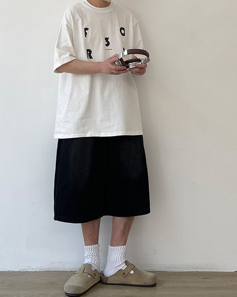 Minimal Lettering Raglan T-Shirt N0751