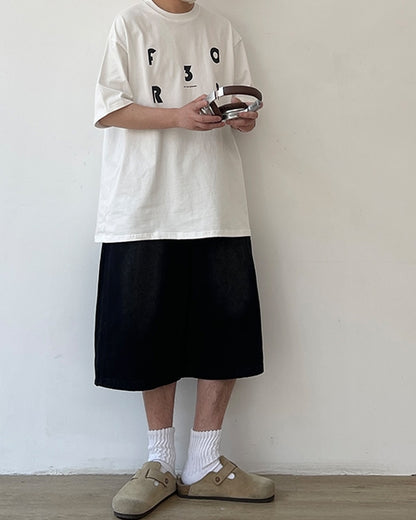 Minimal Lettering Raglan T-Shirt N0751