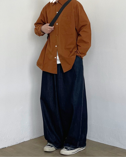 Natural Color Oversized Shirt N0714