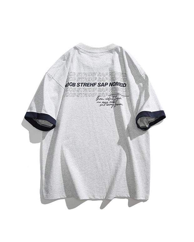 Character Print Short Sleeve T-shirt N0786