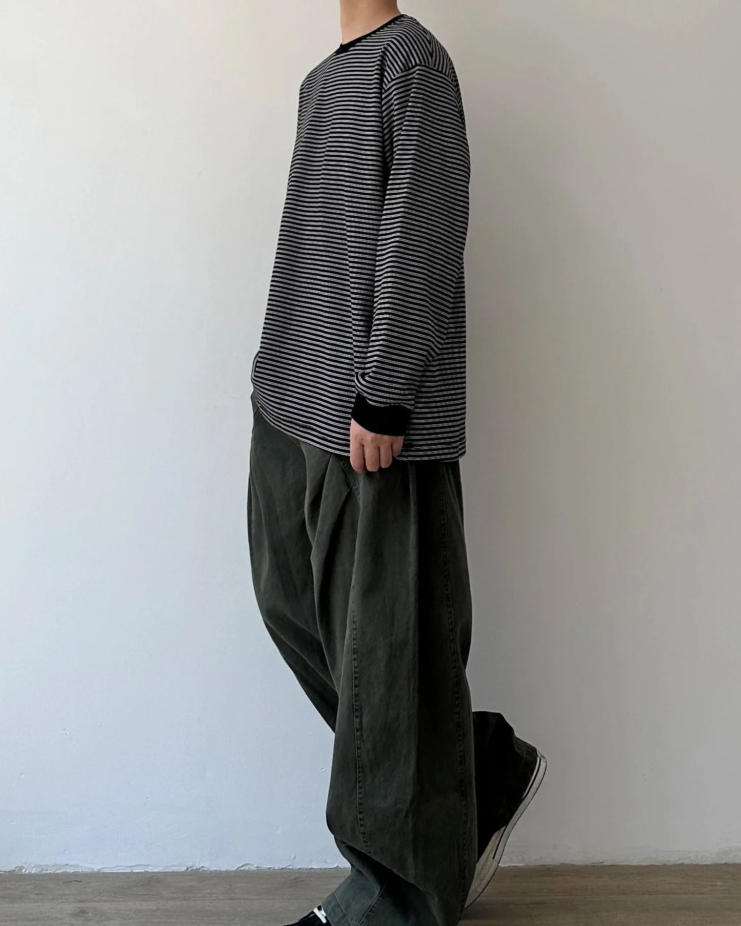 【OUTLET/即納】Retro Striped Long-Sleeve Tee N0847