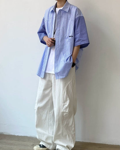 Grid Check Combination Shirt N0819